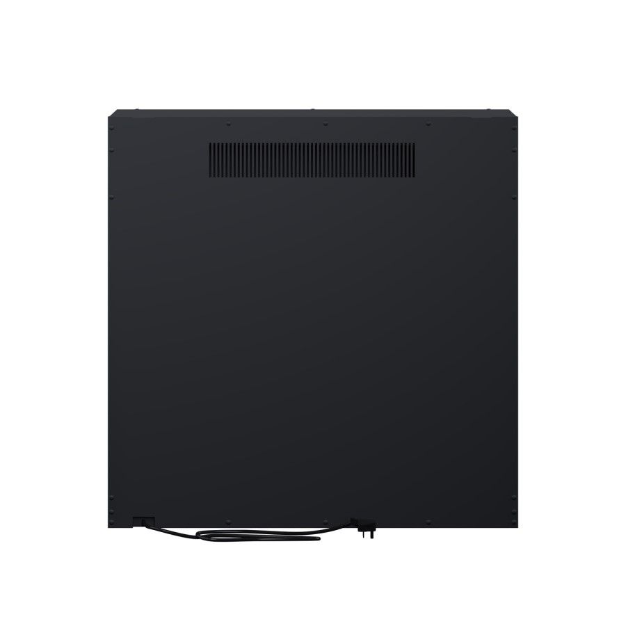 Black 3-Sided Inset Electric Media Wall Smart Fire - 30 Inch - AmberGlo