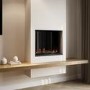 Black 3-Sided Inset Electric Media Wall Smart Fire - 30 Inch - AmberGlo