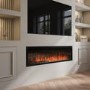 Black Slimline Inset Electric Media Wall Smart Fire Place - 60 Inch - AmberGlo
