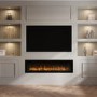Black Slimline Inset Electric Media Wall Smart Fire Place - 60 Inch - AmberGlo