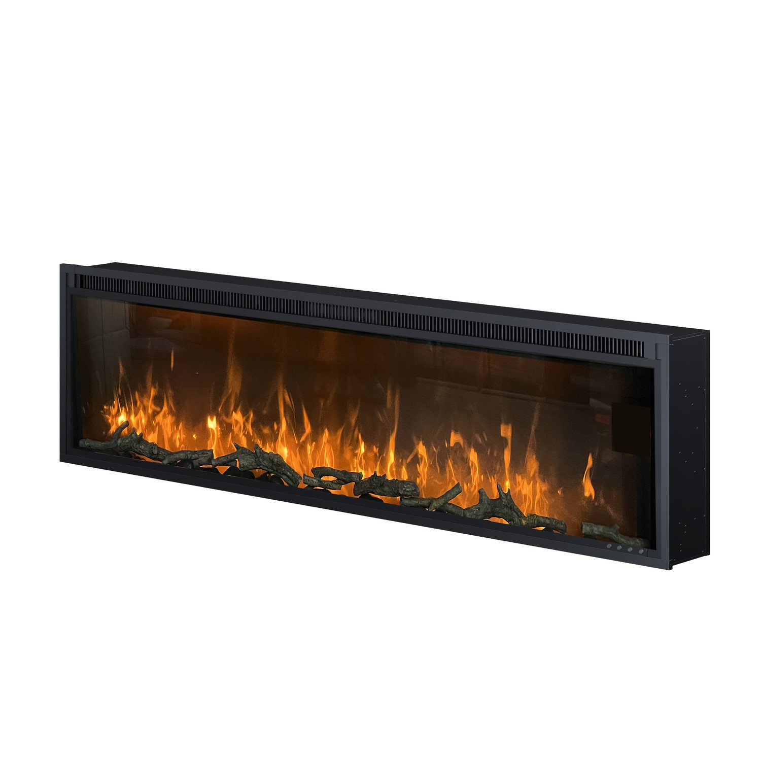 Phone Wall Inset Black Slimline Inset Electric Media Wall Smart Fire Place - 60 Inch ...