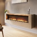 A1/AGL083 ONLY OPENED - 70 Inch Oak Wall Mounted Fire