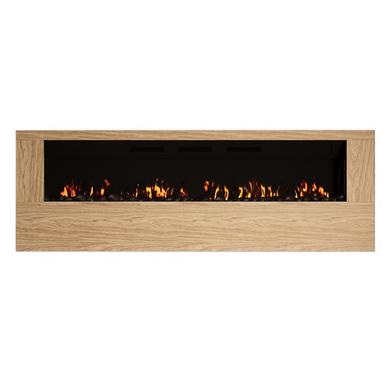 ONLY OPENED - 70 Inch Oak Wall Mounted Fire