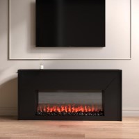 Black Freestanding Electric Fire - 60 Inch - AmberGlo