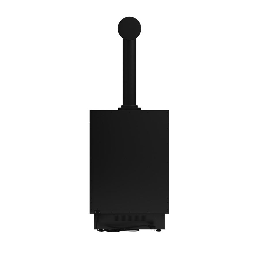 Electric Log Burner with Flue in Black - AmberGlo