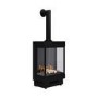 Large Electric Log Burner-Style Stove with Decorative Flue in Black - AmberGlo