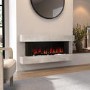 Stone Effect Wall-Mounted Electric Smart Fireplace - 52 Inch - AmberGlo