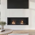 AGL090 Bioethanol Media Wall Fireplace in Black - 50 Inch - AmberGlo