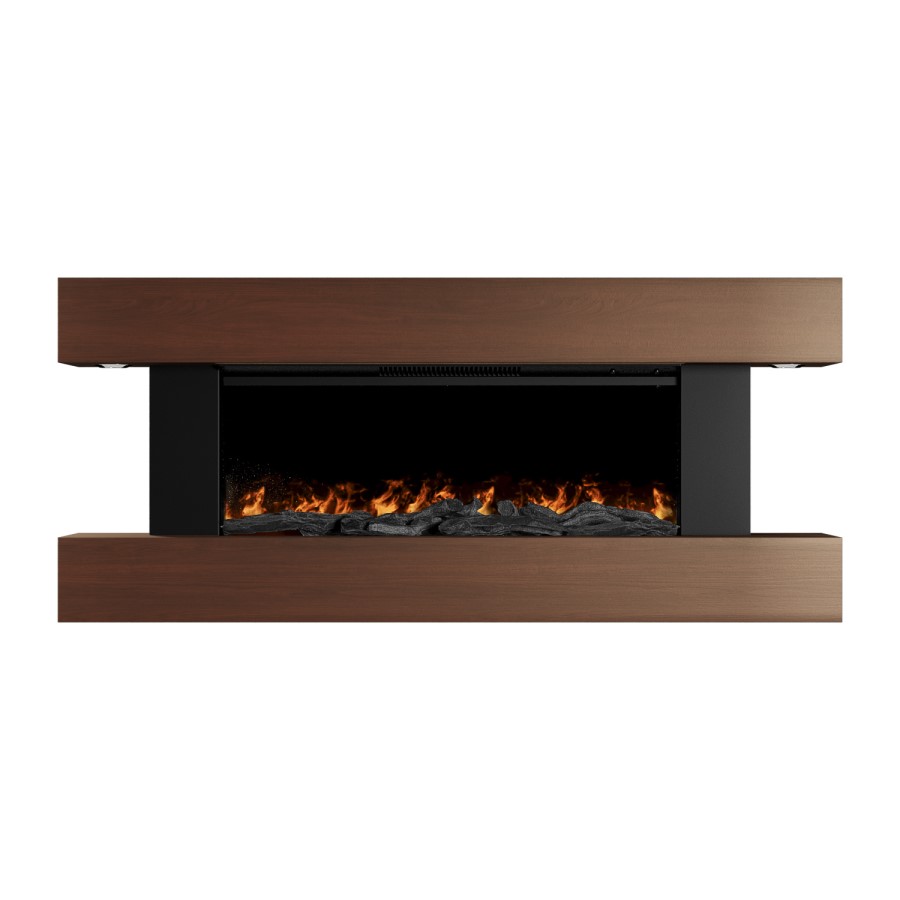 Walnut 52inch WiFi Enabled Wall Mounted Electric Fireplace - AmberGlo