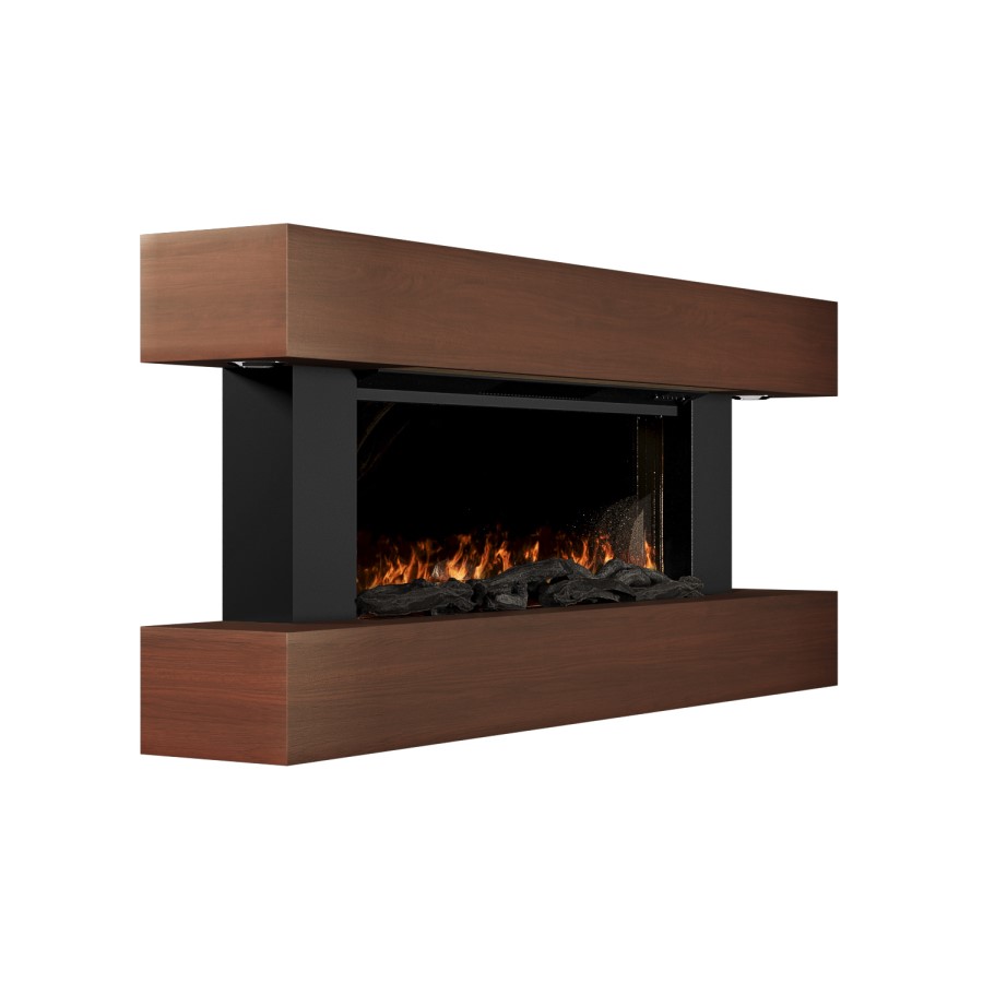 Walnut 52inch WiFi Enabled Wall Mounted Electric Fireplace - AmberGlo
