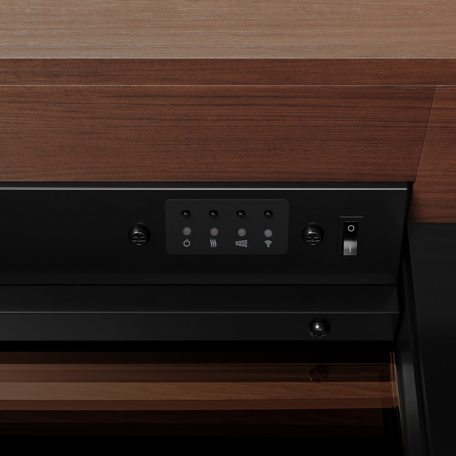 Walnut 52inch WiFi Enabled Wall Mounted Electric Fireplace - AmberGlo