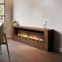 AGL094 Wall-Mounted Electric Fire with Walnut Surround and Remote Control - 70 Inch - AmberGlo