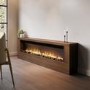 Wall-Mounted Electric Fire with Walnut Surround - 70 Inch - AmberGlo