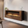 Wall-Mounted Electric Fire with Walnut Surround - 60 Inch - AmberGlo