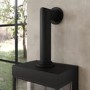 Small Electric Log Burner-Style Stove with Decorative Flue in Black - AmberGlo