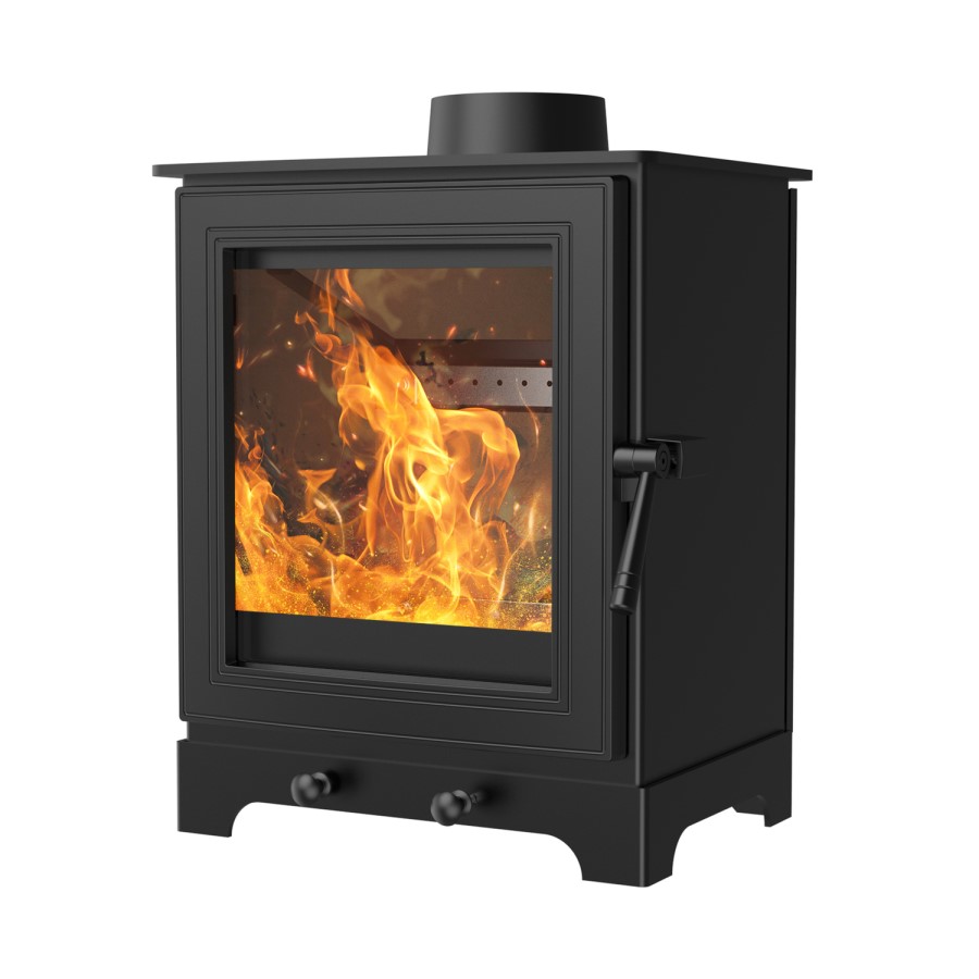 Wood Burning 5kW Stove in Black - AmberGlo