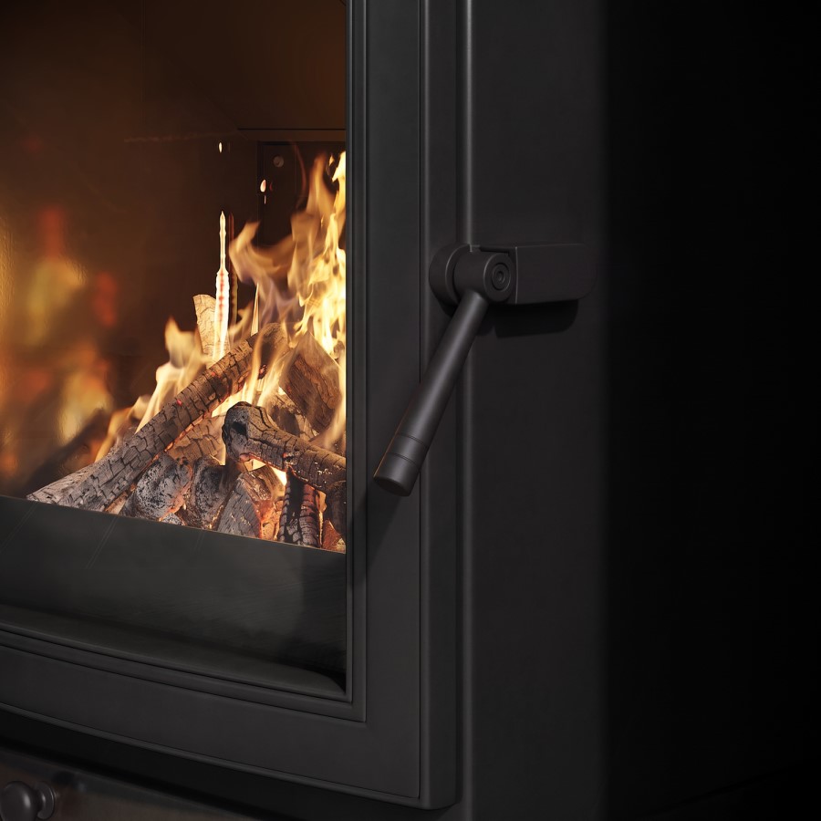 Wood Burning 5kW Stove in Black - AmberGlo