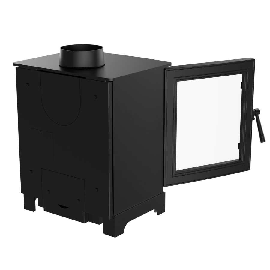 Wood Burning 5kW Stove in Black - AmberGlo