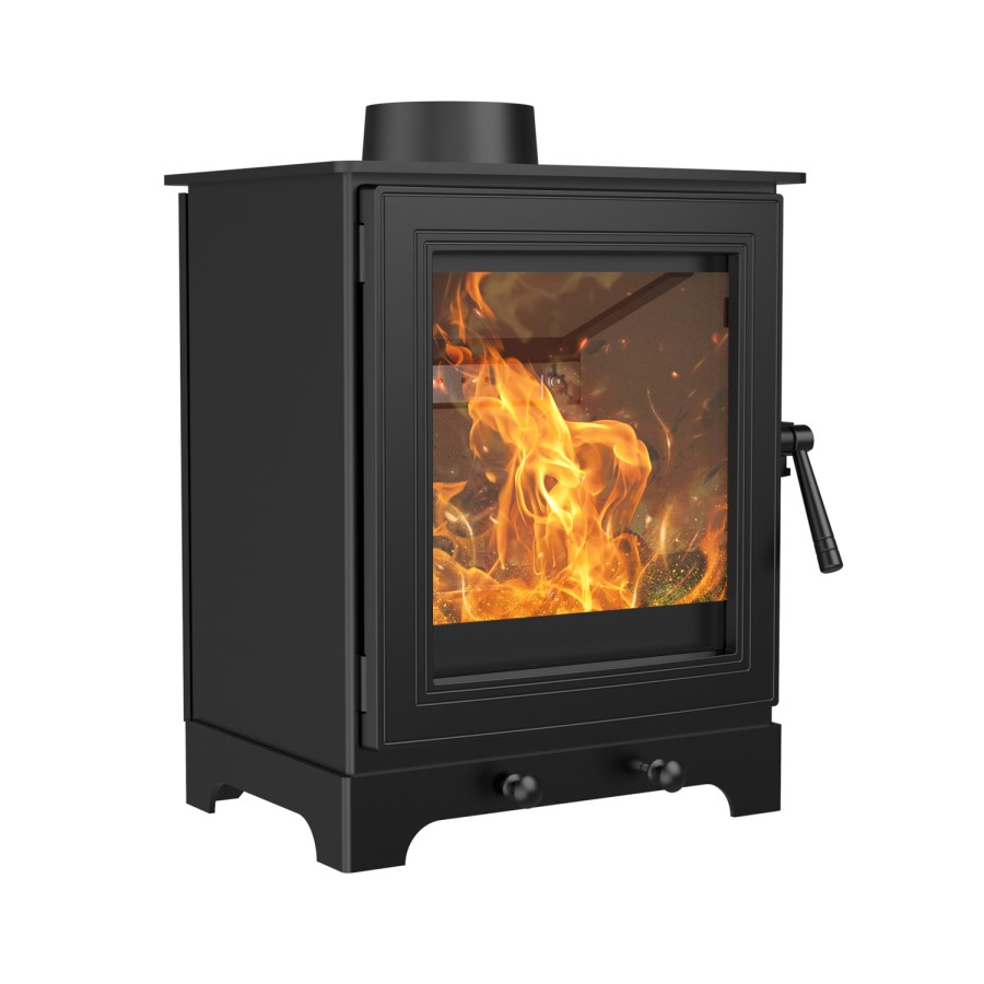 Wood Burning 5kW Stove in Black - AmberGlo