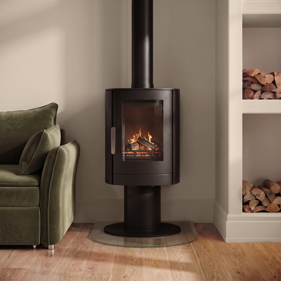 Floating Multi-Fuel 5.1kW Stove in Black - AmberGlo