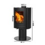 Floating Multi-Fuel 5.1kW Stove in Black - AmberGlo
