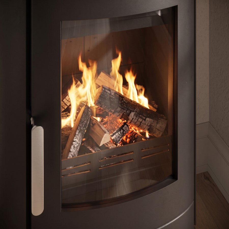 Floating Multi-Fuel 5.1kW Stove in Black - AmberGlo