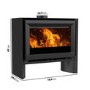 Wide Wood Burning 8.2kW Stove in Black - AmberGlo
