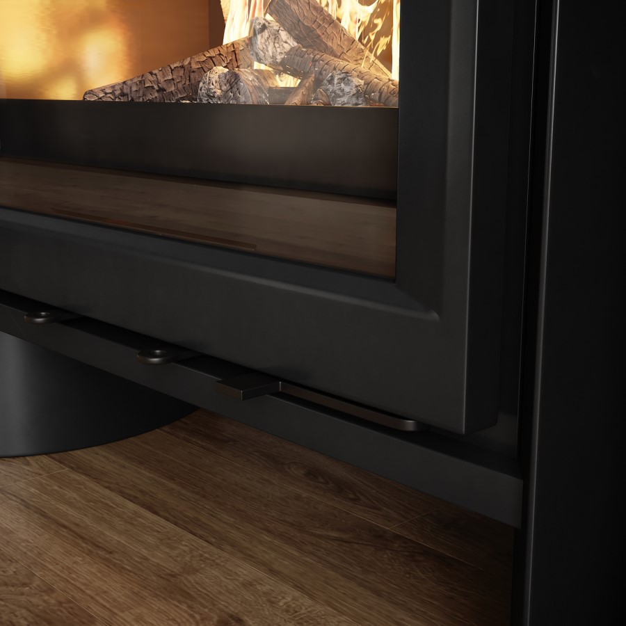 Wide Wood Burning 8.2kW Stove in Black - AmberGlo