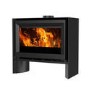 Wide Wood Burning 8.2kW Stove in Black - AmberGlo