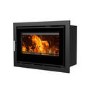 Inset Cassette Wood Burning 8.2kW Stove in Black - AmberGlo