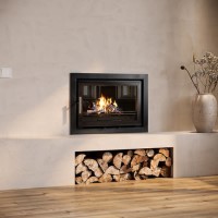 Inset Cassette Wood Burning 8.2kW Stove in Black - AmberGlo