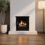 Semi-Inset Wood Burning 5.1kW Stove in Black - AmberGlo