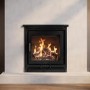 Semi-Inset Wood Burning 5.1kW Stove in Black - AmberGlo