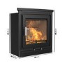 Semi-Inset Wood Burning 5.1kW Stove in Black - AmberGlo