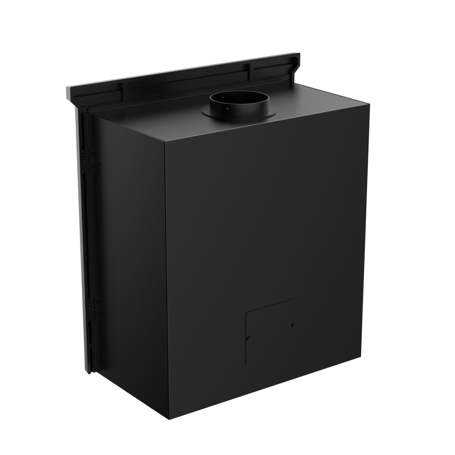 Semi-Inset Wood Burning 5.1kW Stove in Black - AmberGlo