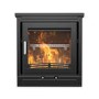 Semi-Inset Wood Burning 5.1kW Stove in Black - AmberGlo
