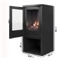 Black Flueless Electric Log Burner Effect Stove with Log Store - AmberGlo