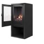 Black Flueless Electric Log Burner Effect Stove with Log Store - AmberGlo