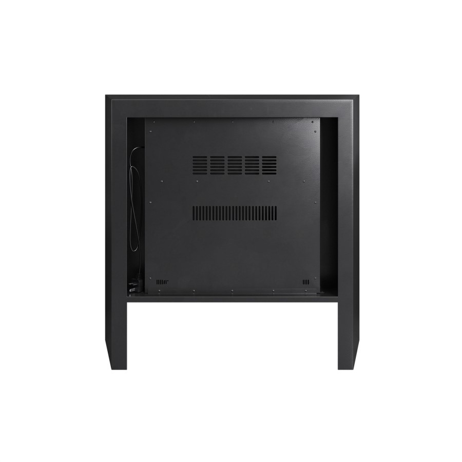 Freestanding Flueless Black Electric Fire with Log Store - AmberGlo