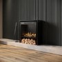 Freestanding Flueless Black Electric Fire with Log Store - AmberGlo