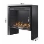 Freestanding Flueless Black Electric Fire with Log Store - AmberGlo