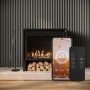 Freestanding Flueless Black Electric Fire with Log Store - AmberGlo
