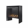 Freestanding Flueless Black Electric Fire with Log Store - AmberGlo