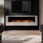 Wall-Mounted Electric Fire with Stone Effect Surround - 70 Inch - AmberGlo