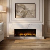 Freestanding Electric Fire with Marble Surround - 60 Inch - AmberGlo