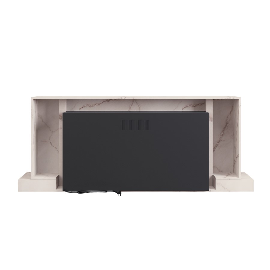 Freestanding Electric Fire with Marble Surround - 60 Inch - AmberGlo
