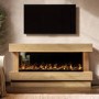 Freestanding Oak 3-Sided Electric Fire with Logs - 60 Inch - AmberGlo