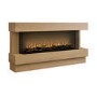 Freestanding Oak 3-Sided Electric Fire with Logs - 60 Inch - AmberGlo