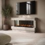 Freestanding Stone Effect 3-Sided Electric Fire with Logs - 60 inch - AmberGlo