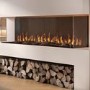 Self Build Media Wall with 3-Sided 50 inch Electric Smart Fireplace with Log Store - AmberGlo